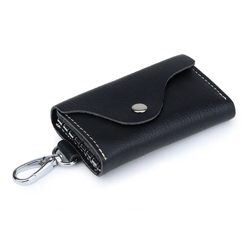 2025 حار قوانغتشو مصنع جلد طبيعي مفتاح حامل الرجال amd النساء الخصر شنق سعة كبيرة منزل مفتاح المحفظة النساء هدية #5