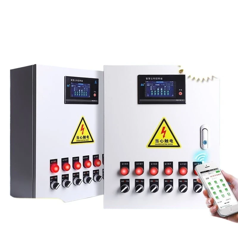 Интеллектуальный блок контроля температуры 4G, вентилятор для разведения, водяная занавеска, переключатель сигнализации, блок управления тепличной средой, трехфазный