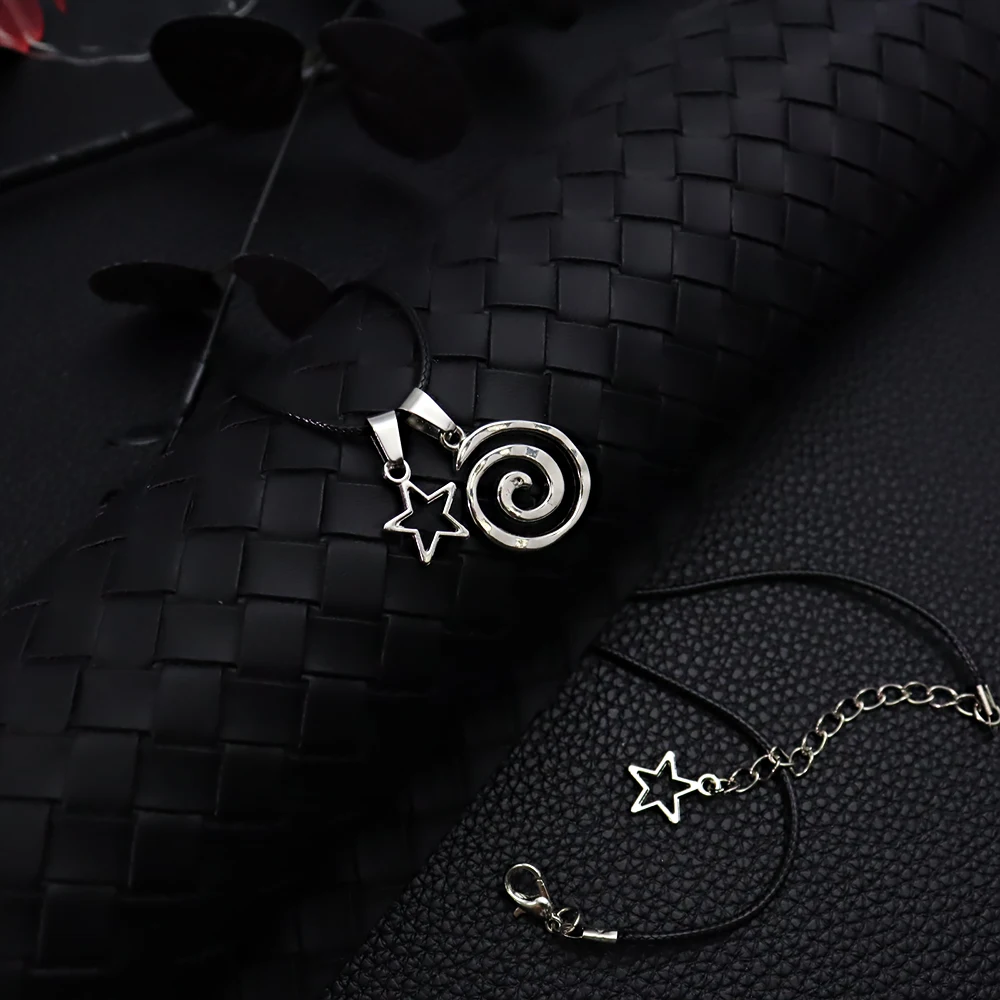Exquisite vortex pendant necklace, Y2K wax cord necklace