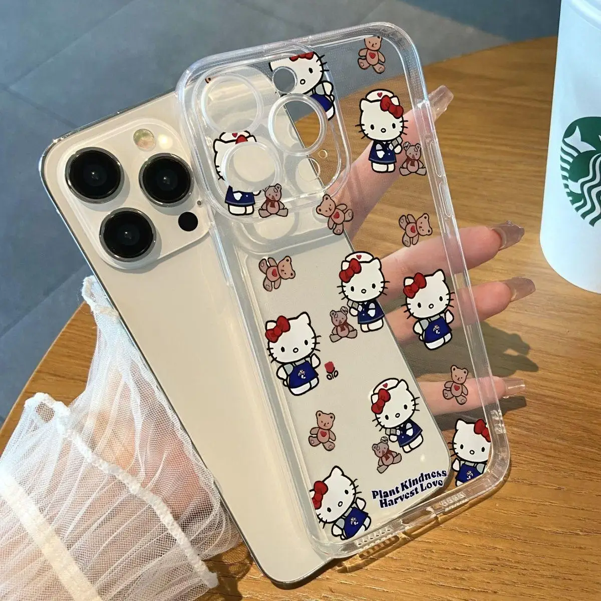 Sanrio Hello Kitty Bow Case For Xiaomi Redmi Note 13 Pro 12 11 10 Plus 14C 13C 12C 9A  cover Silicone Funda  Soft Transparent