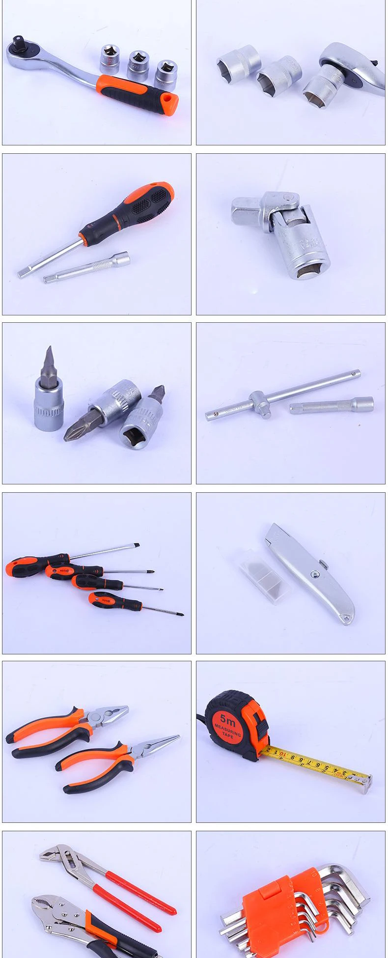 Set of 85pcs Mechanic Ratchet Wrench Combination Tools Hand Tool Kits for Cars Motorcycles and Bicycles Repair