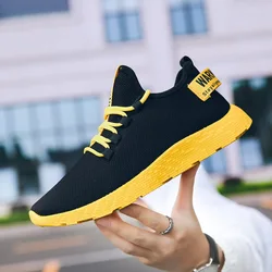 Fashion Men Sneakers Mesh Casual Shoes Lace-up Men Shoes Lightweight Vulcanize Shoes Walking Sneakers Zapatillas Hombre