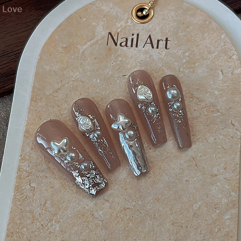 20 szt. Retro Perły w Kształcie Motyli do Zdobienia Paznokci, Perły 3D Motyle, Ozdoby do Paznokci DIY, Dekoracje Biżuteryjne