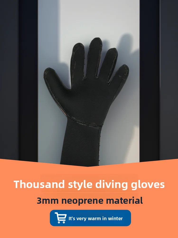 3mm Semi-Dry Neoprene Dive Gloves – Thermal Anti-Slip for Cold Water, Cut-Resist for Spearfishing/Snorkeling
