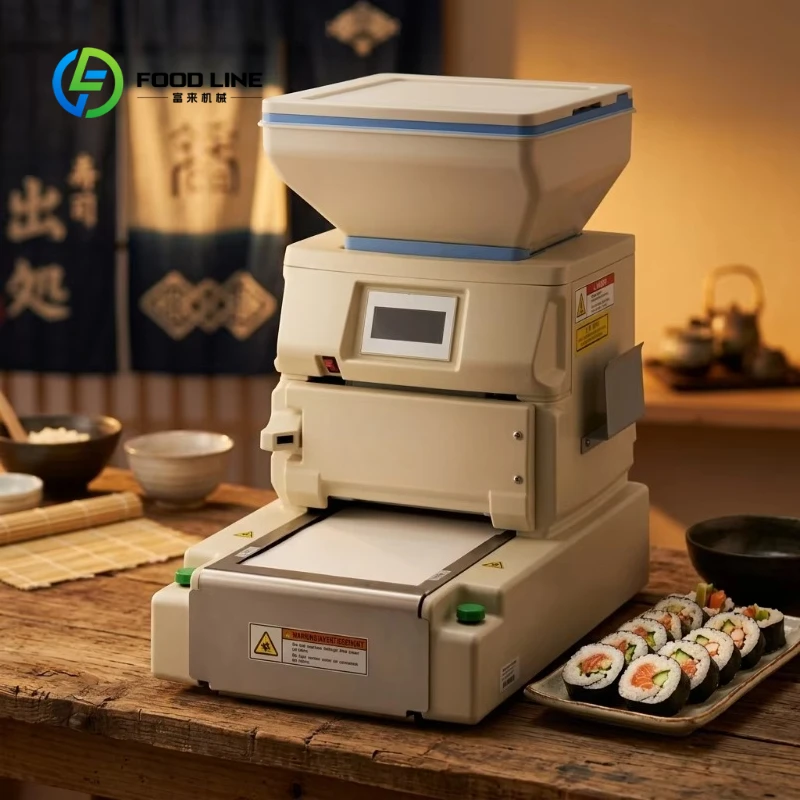 Customized Automatic Sushi Making Rice Mat Spreading Machine Japanese Sushi Nigiri Rice Roll Sushi Roller Machine