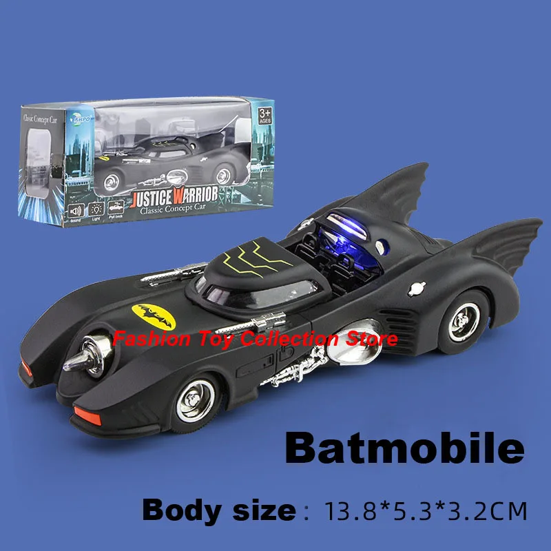 1: 36 Bat car Model High Simulation Diecasts Toy With Sound and Light Pull Back Vehicles Decoration Toys For Kids Gift