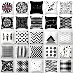 Brand New Simple Black White Geometry Cushion Case Hot Modern Nordic Decorative Pillows Case Livingroom Sofa Couch Throw Pillows