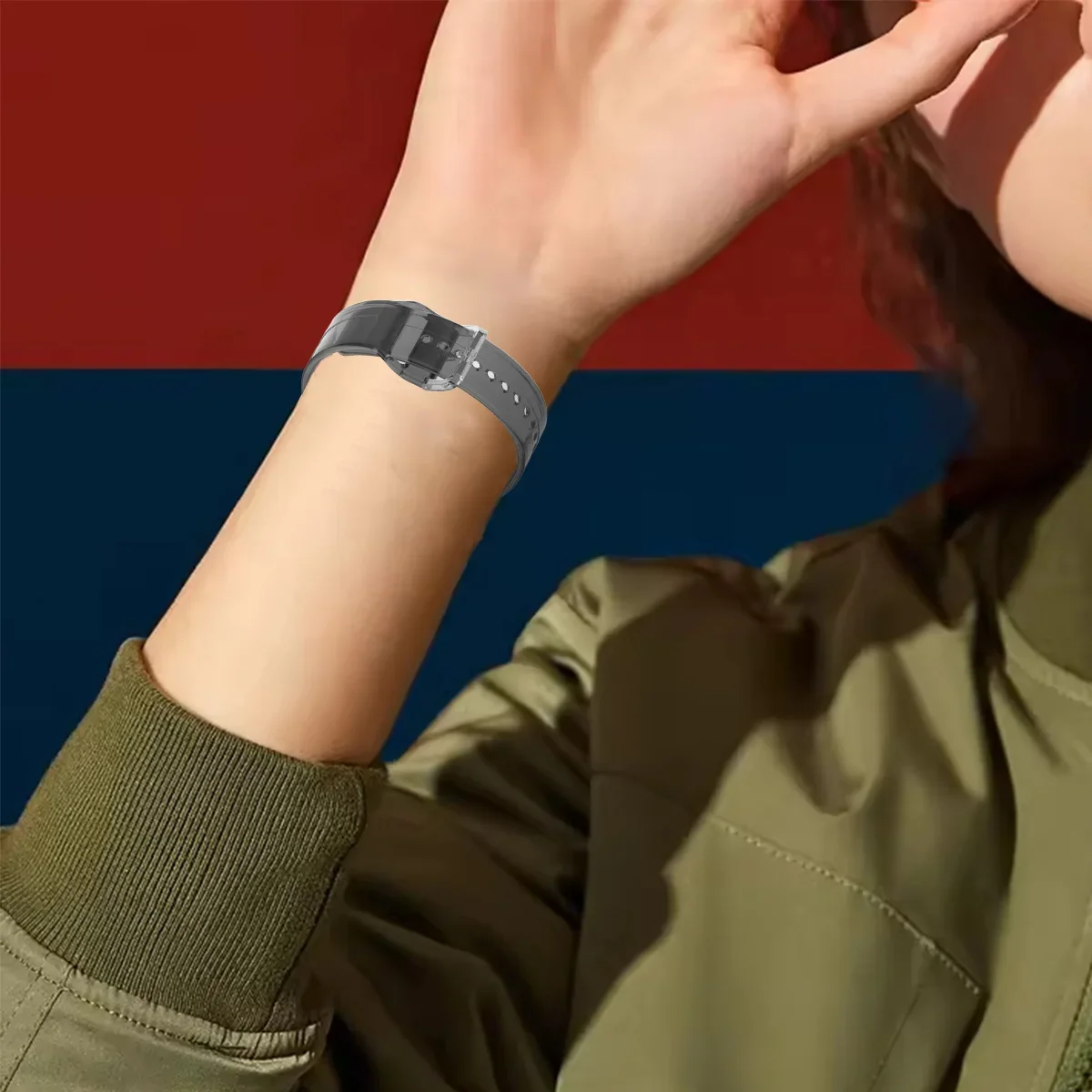 Transparent watch strap for Redmi watch 4 5 for Xiaomi Band 9/8 Pro Variable colorSports Continuous surface strap for Mi Band