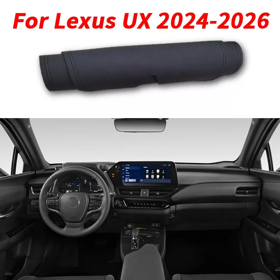 

Black Leather Dashboard Dash Dashmat Mat Carpet pad For Lexus UX 2024-2026