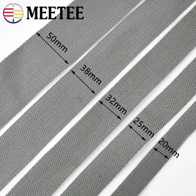 4Meters 1.3mm Thick Cotton Webbing Tapes 20-50MM Backpacks Strap Band Garment Ribbons Belt DIY Sewing Decoration Accessories