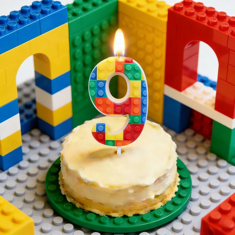 Vela de Blocos de Montar Lego Anime Número 0-9 para Decoração de Bolo, Festa de Aniversário Infantil, Chá de Bebê, Suprimentos e Presentes