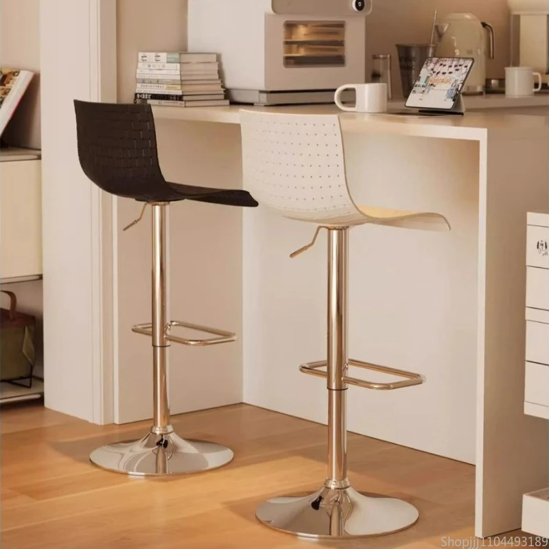 

Nordic Adjustable Height Bar Stools Eco-friendly Pp Plastic Seats High Stools for Coffee Shops Comfortable Backrest Design