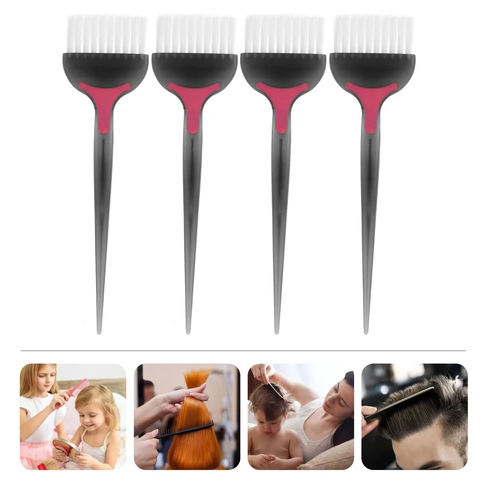 

4pcs Hair Dyeing Care Brush Comb for Coloring Salon Abs Applicator Tools Straight Curly Hairstyles DIY Foiling Highlights