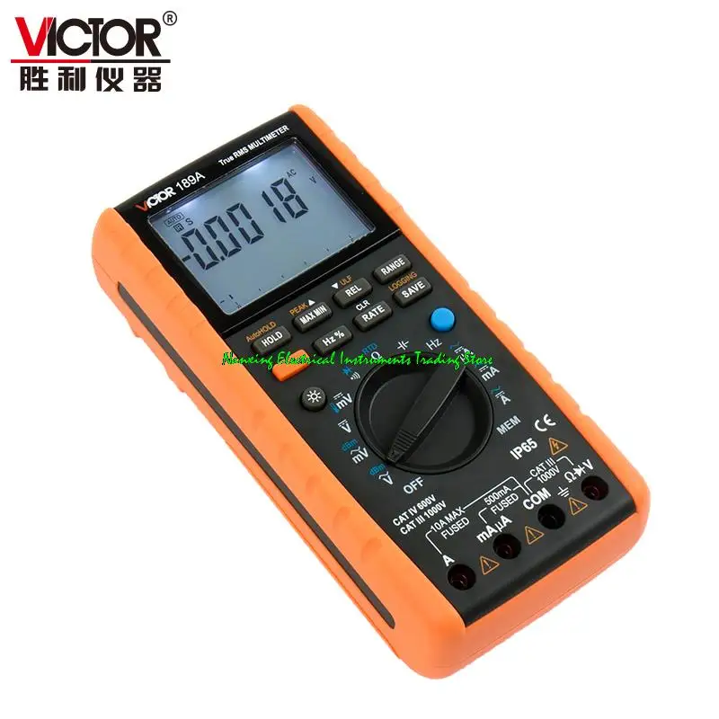 VICTOR VC189A 0.025% Accuracy True RMS Multi-function Digital Multimeter 55000 counts Display 1000V Fuse Protection USB