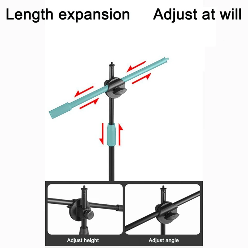 Microphone Stand Mic Stand Desk Microphone Bracket Phone Tripod Boom Arm Adjustable 3/8 1/4 Inch Screw Live Equipments