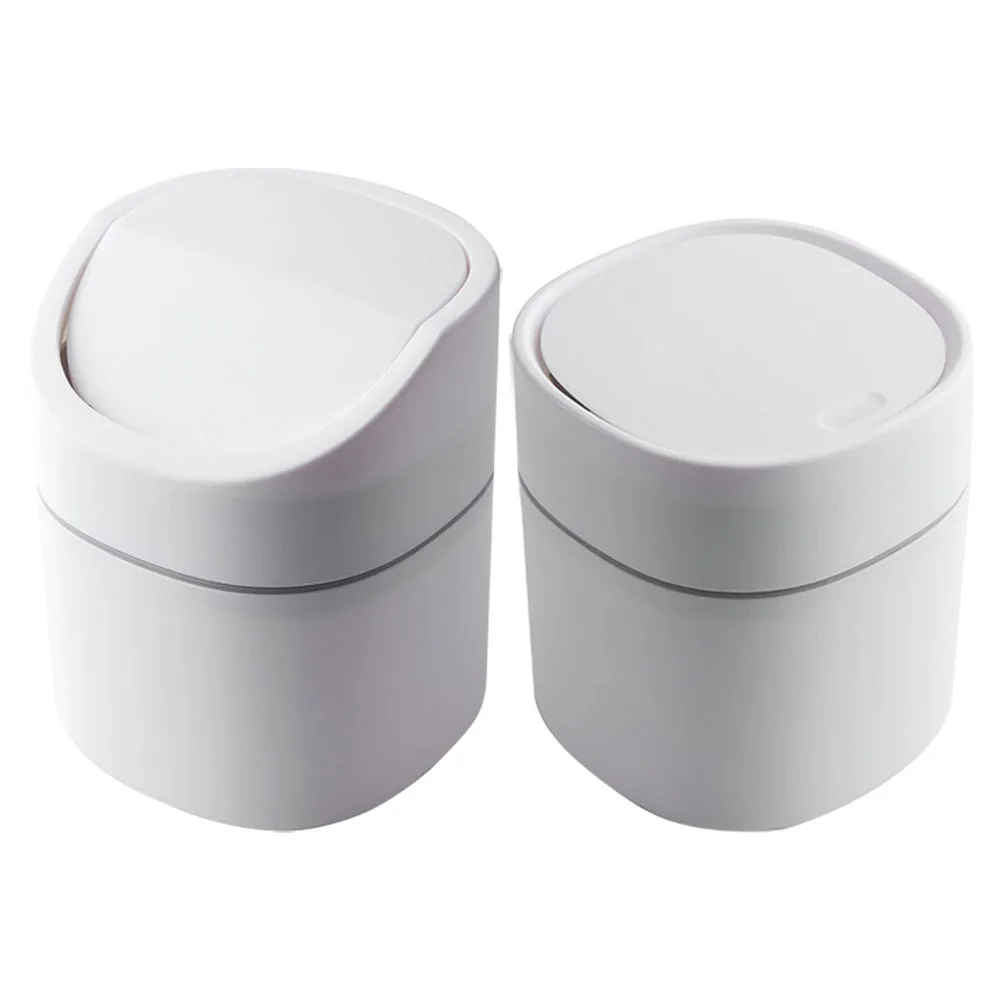 

2Pcs Small Desktop Trash Can Mini Wastebasket Plastic Odorless Tabletop Garbage Bin for Home Office Mini Wastebasket