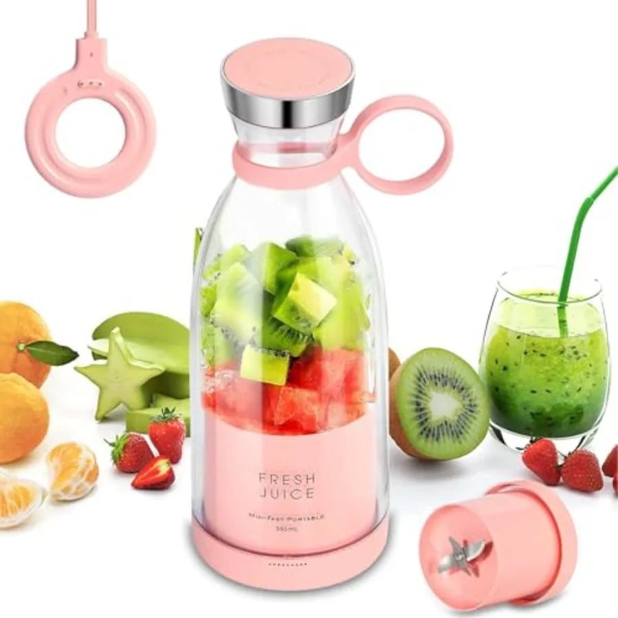 

Portable Juicer Blender, 350ml Rechargeable Electric Blender for Fresh Juice, Fruit and Milkshakes, BPA-Free, Easy Clean, Compa