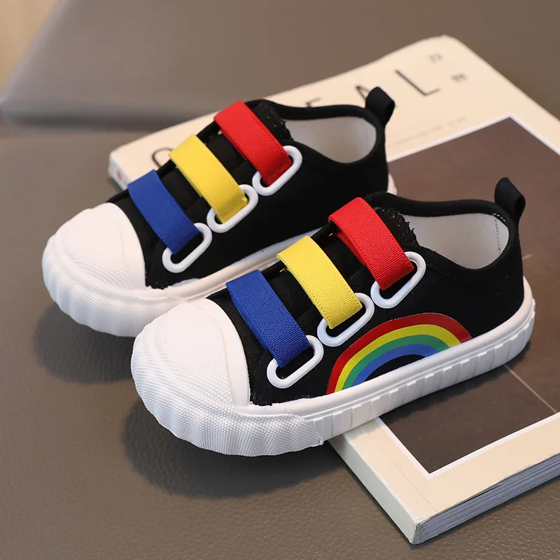 Scarpe da ginnastica in tela per bambini scarpe Casual arcobaleno moda ragazzo 2023 autunno nuove scarpe per bambini traspiranti antiscivolo scarpe