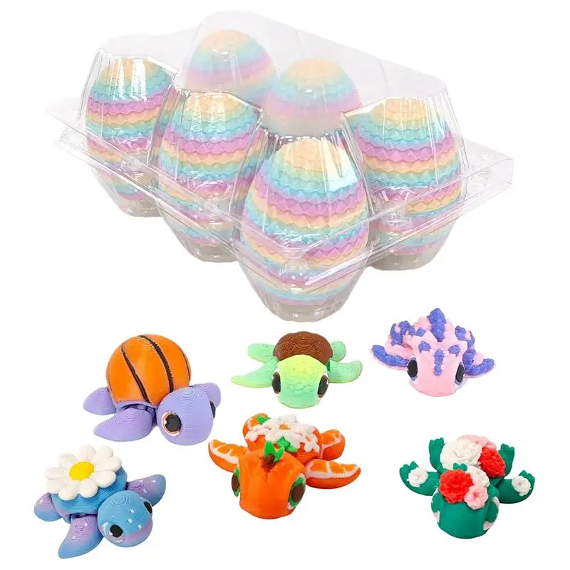 

3D Printed Turtle 3D Printed Turtle Statue Easter Eggs Exquisite Colorful Smooth Texture Festival Basket Stuffers For Children's