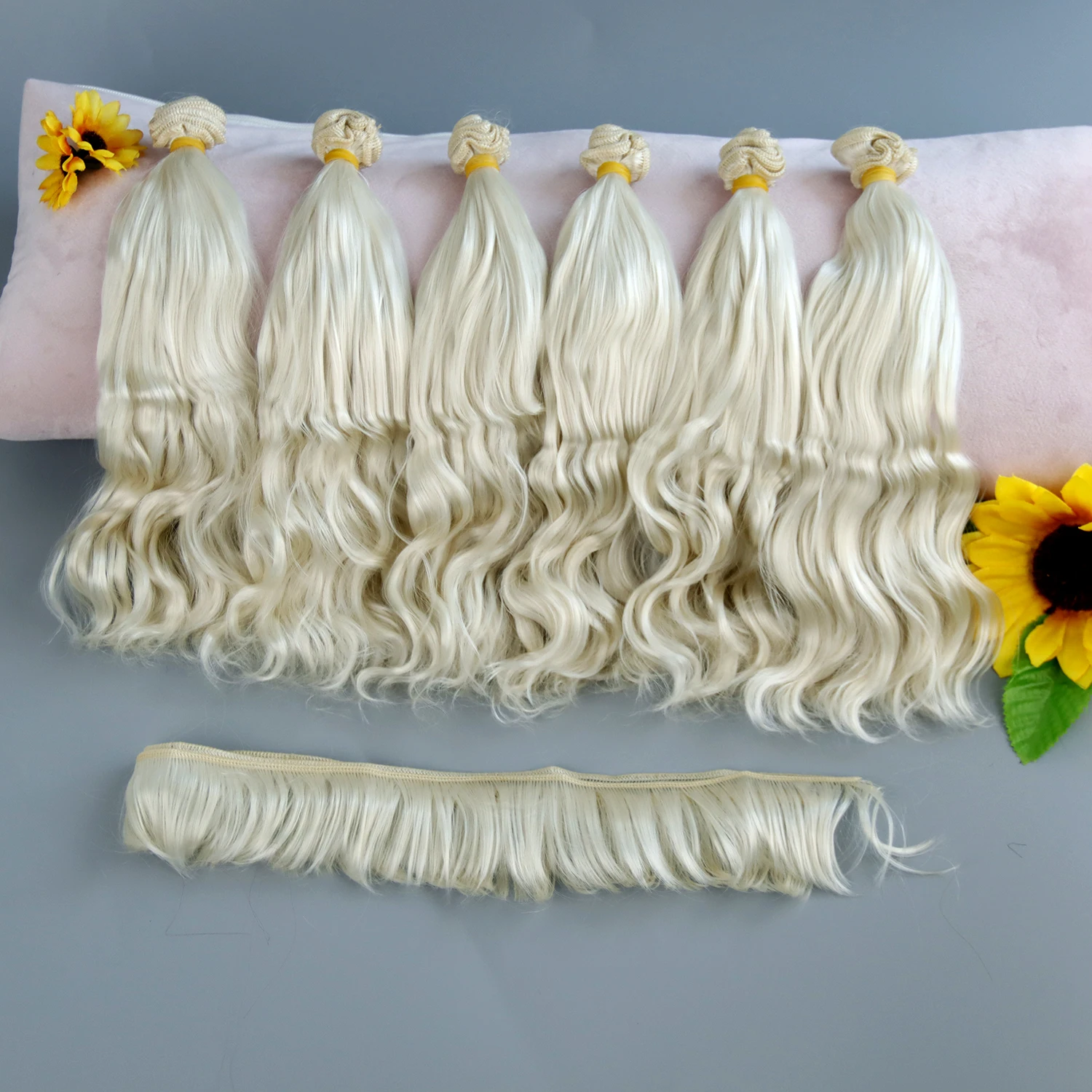 Doll Hair curls Wigs Handmade Doll Bang Hair Wigs Making DIY Accessories ,7 pieces Of Milk Silk Combination Free Shipping