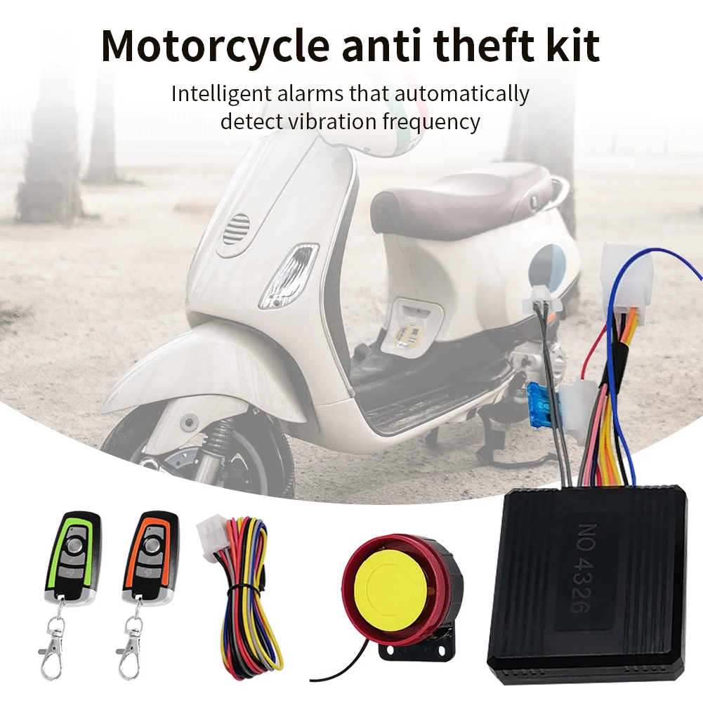 12V Car Security Alarm System 1-Way Motorcycle Immobilizer Remote Control Burglar Keyless Entry Siren Motorbike Alarm System