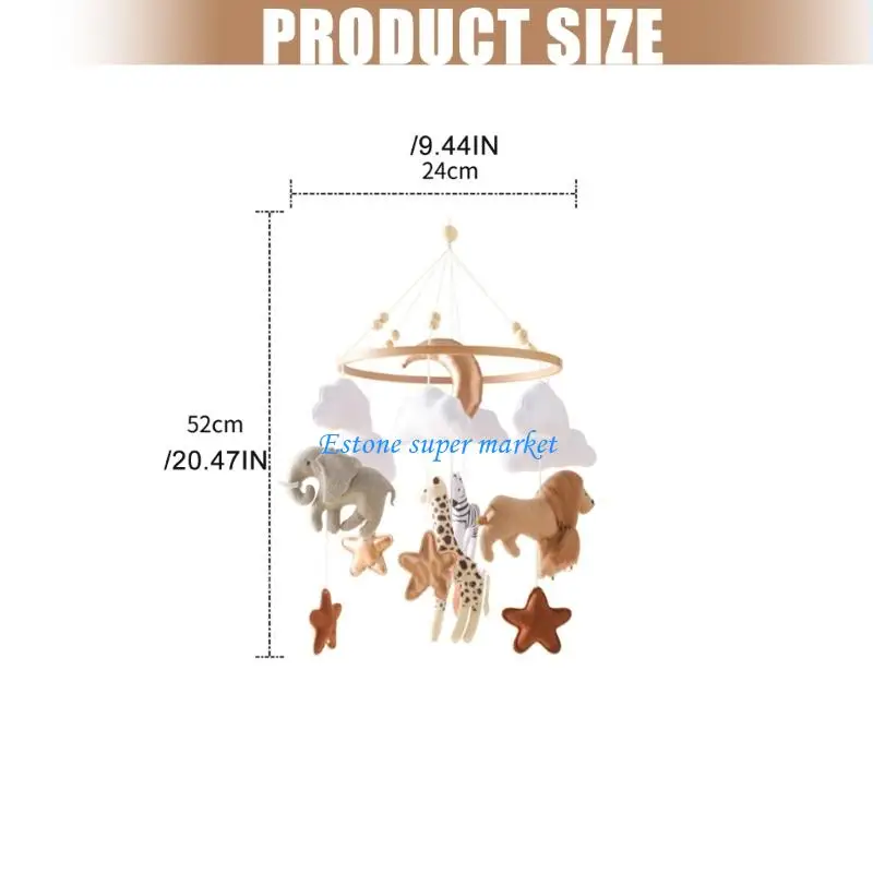 090B Giocattolo mobile per culla, sonaglio per animali, giocattolo da appendere, giocattolo rilassante per cameretta dei