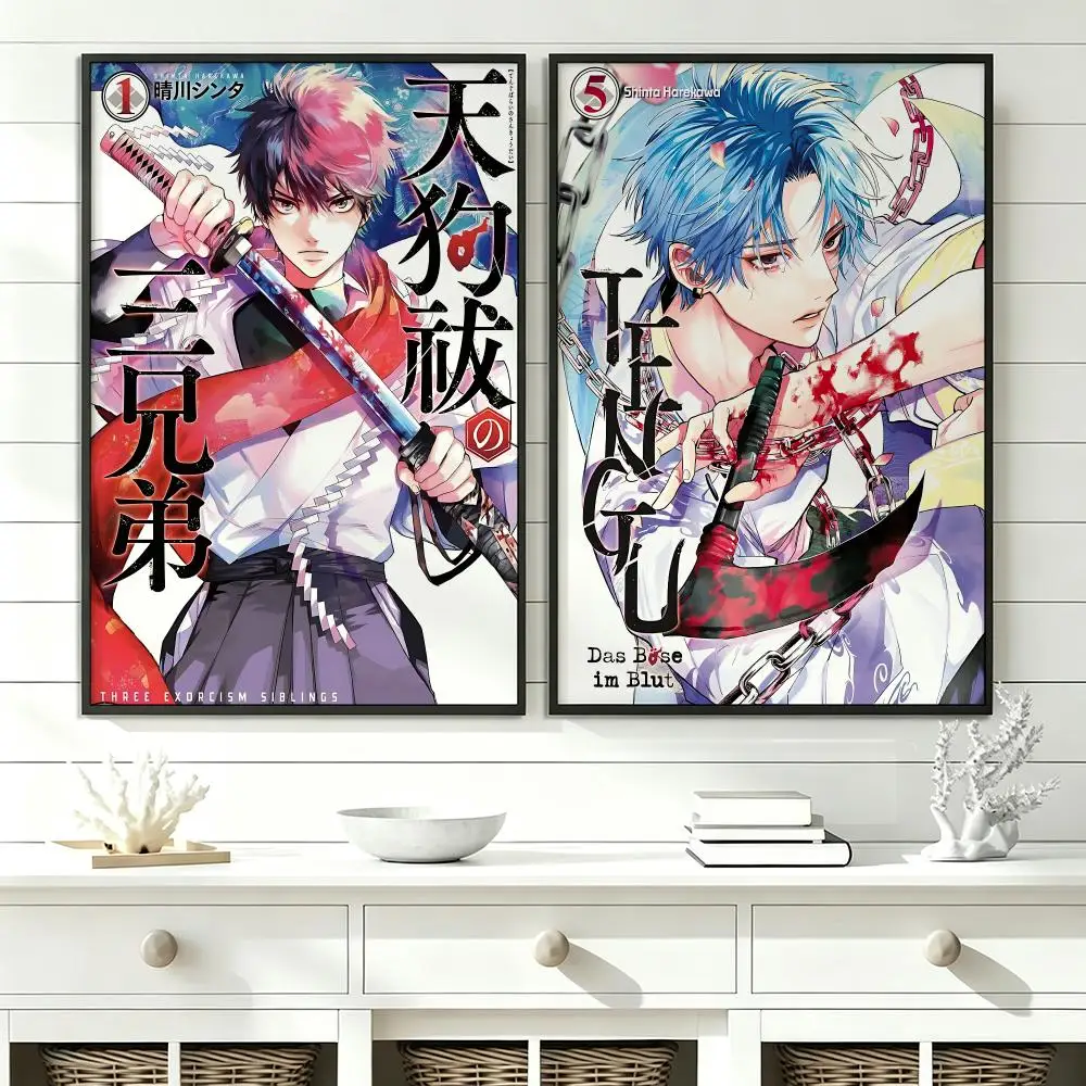 comic Three Exorcism Siblings Poster Poster HD Trendy SelfAdhesive Wall Art Print For Living Room Bedroom Dorm Office Home Gift