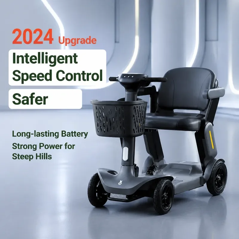 Foldable Pippi Bear Electric Scooter Four Wheeler Long Battery Life Vehicle for Elderly