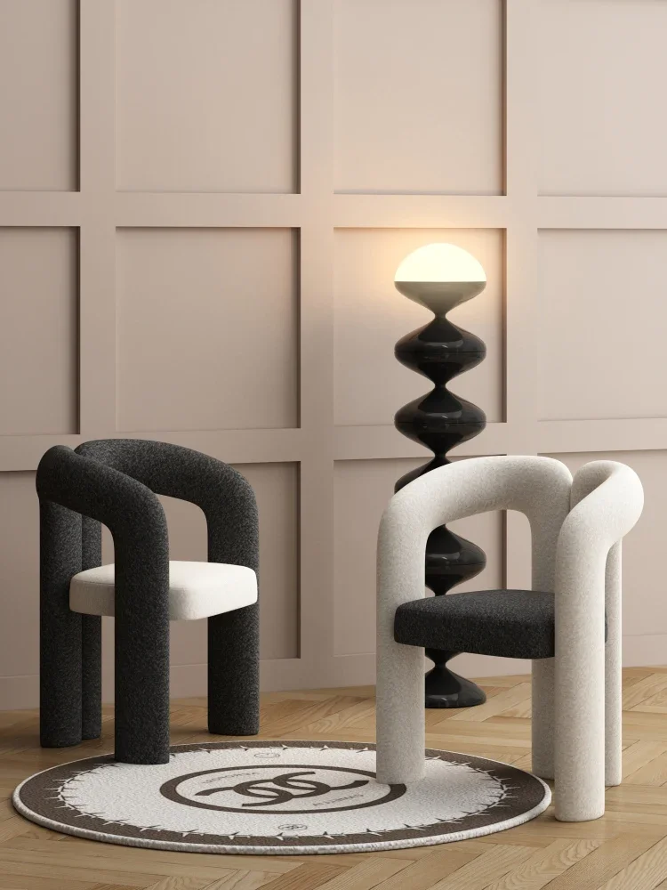 

Bedroom makeup chair Internet celebrity chair Light luxury dining table and chairs Lamb wool dresser chair Lazy casual
