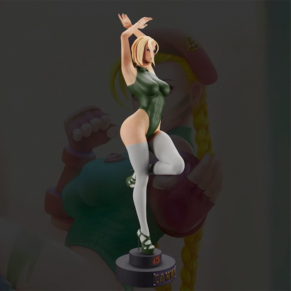

1/24 Resin Figure Model Kit Belle Cammy Street Warrior Sexy Doll Diorama Unassembled Unpainted Doll 3D Print DIY Statue Toys