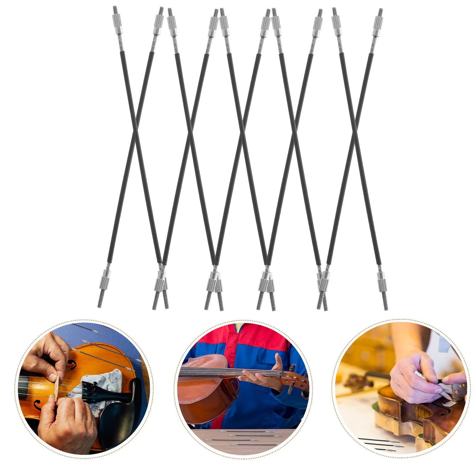 

10pcs Metal Wire Tail Gut For Violin Tailpiece 1/2 Size Replacement Non-Slip Durable Upgrade Accessory Easy Install Stringed