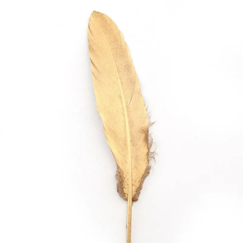 10/20pcs Gold Dipped Feather Natural Goose Turkey Feathers for Wedding Party Gift Box Cake Decoration Balloon Filler DIY Crafts