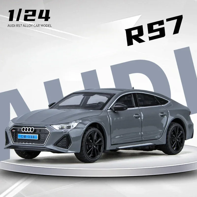 1:24 AUDI RS6 RS7 Alloy Car Model Simulation Diecast Toys Vehicles Collective Home Decoration Sound Light Car Toys Kids Gift