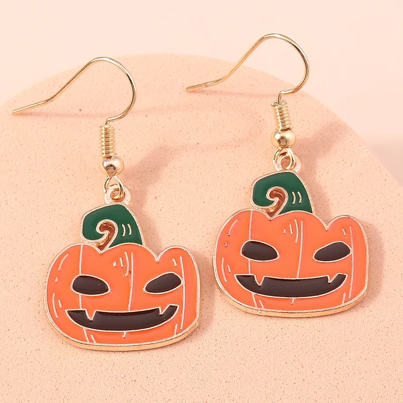 Leslie 3 Paar neue Halloween-Ohrringe für Frauen, Mond, Kürbis, Augapfel, Geist, Mumie, baumelnde Ohrringe, Party-Accessoires, Schmuck, Geschenke – Detail 10