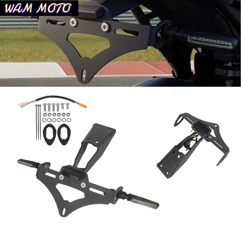Motorcycle License Plate Holder Rear Tail Fender Turn Signal Led Light For Honda CB750 Hornet 750 2023-2025