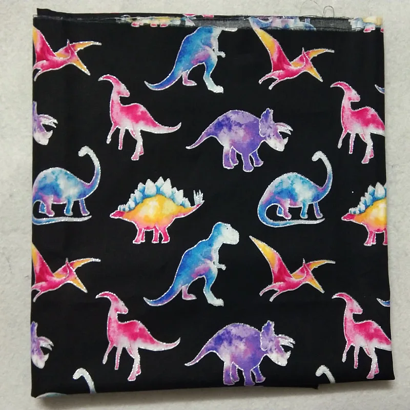 ViapHia 100% Cotton Dinosaur Dragon Series Printed  Cotton Fabric Sewing Cloth Dress Textile Tissue