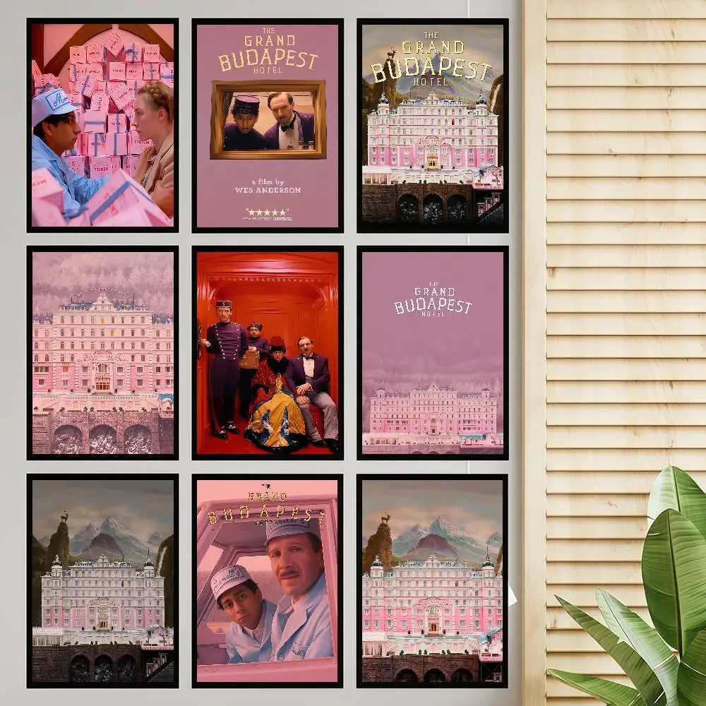 Film The Grand Budapest Hotel Selbstklebende Kunstposter Whitepaper Aufkleber DIY Zimmer Bar Café Wanddekoration