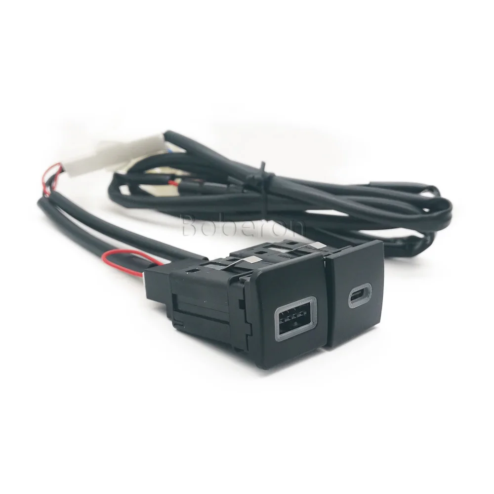 Red LED Quick Car Charger Socket 12V/24V Dual QC3.0 USB Charging Outlet Power Adapter Type C PD Fit for VW Golf 5 6 view 6