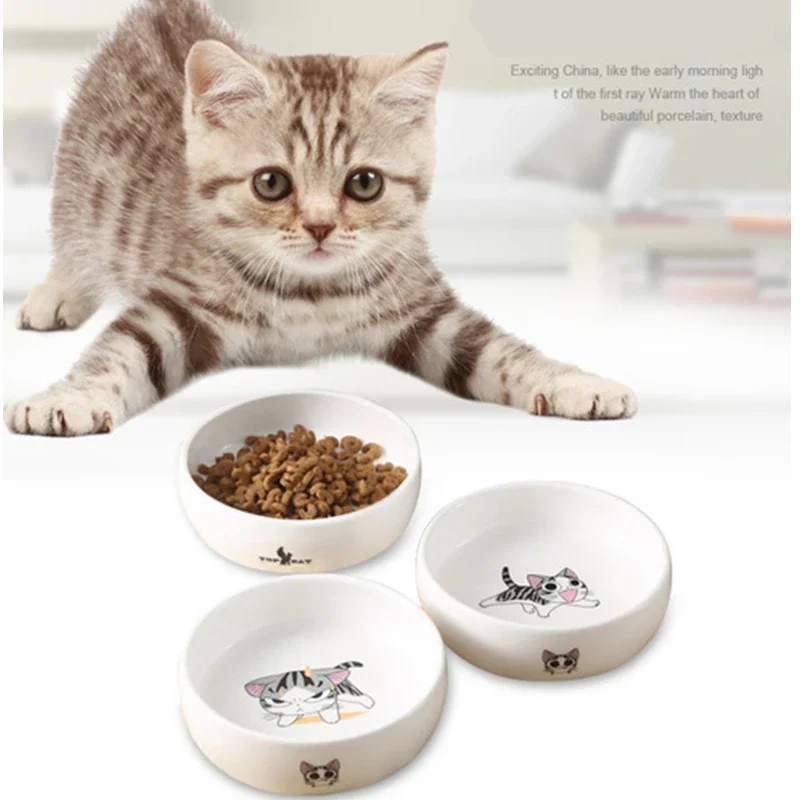 

Pet Ceramic Bowl Cartoon Pattern Cat Face Bowl Cat Pot Small Dog Cat Water Bowl Pet Supplies