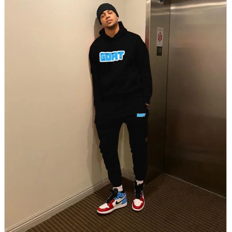 

New hooded pullover men's and women's casual coat loose hoodie sports fitness pants suit high quality trend fashion