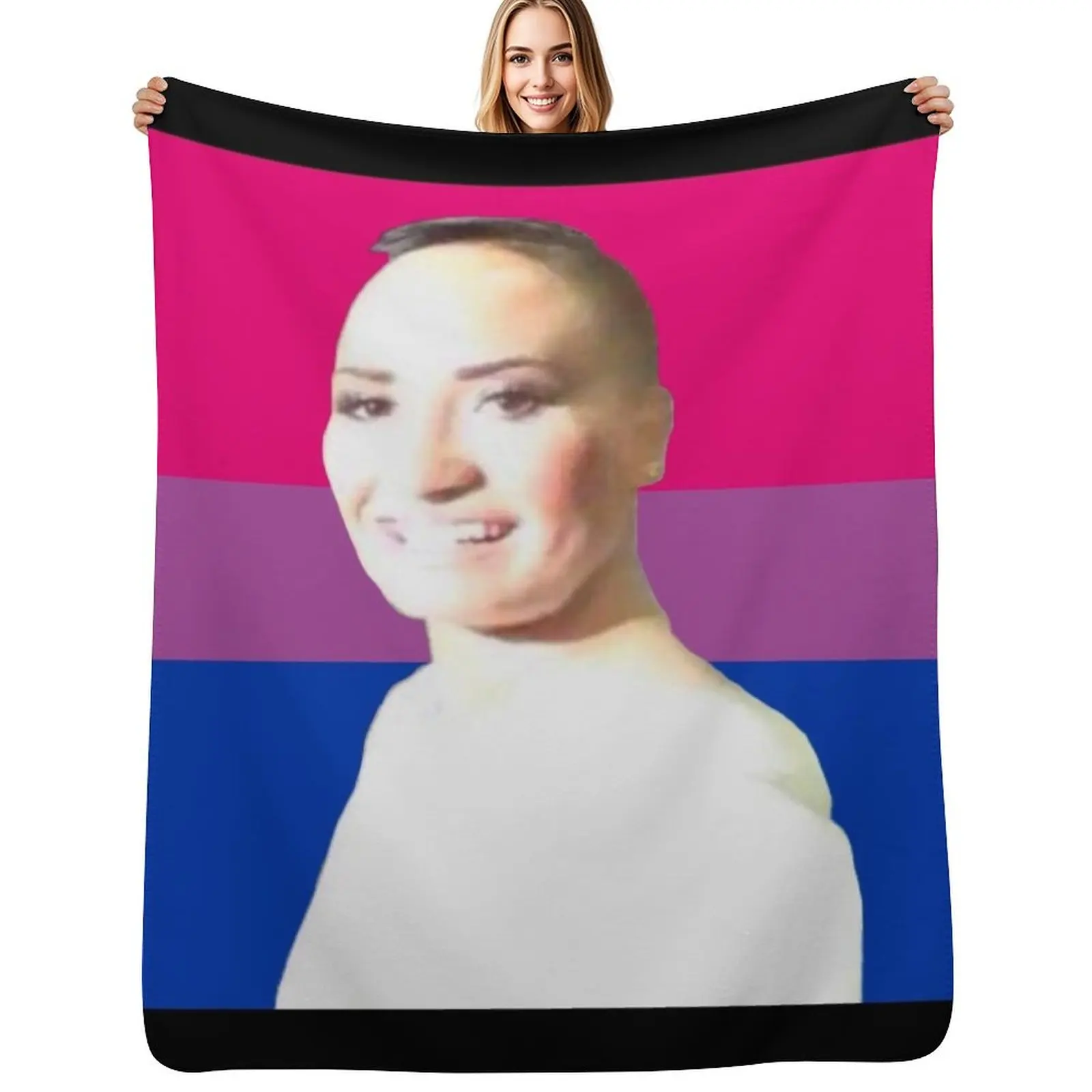 

Bi Pride - Poot Lovato Throw Blanket Soft Cozy Blanket for Pet Kids Adults