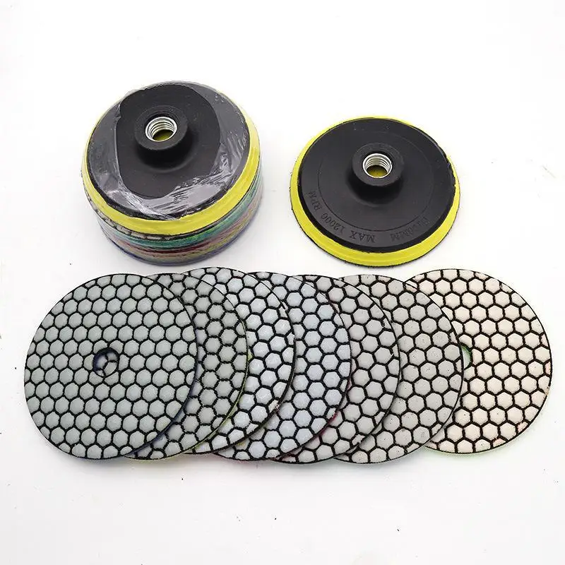 【AB1】4-inch Diamond Water Polishing Pads 50-3000 Grit Sanding Wheel With Backer Pad{H}