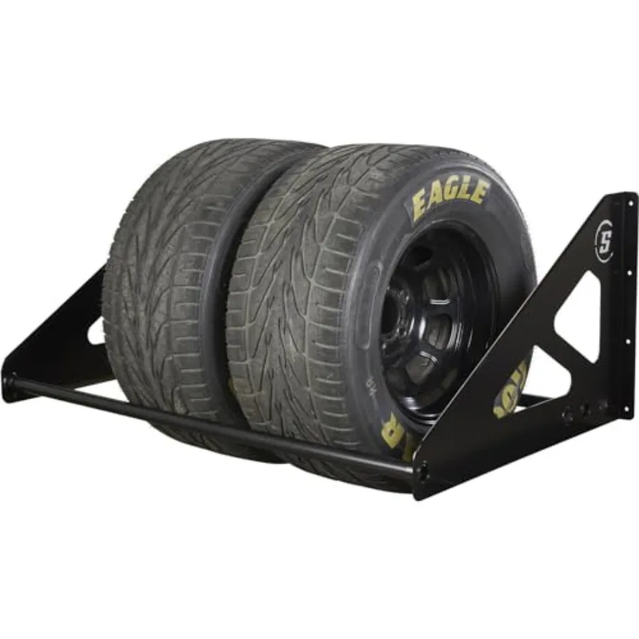 

4 Foot Tire Rack for Trailer Garage or Workshop Heavy Duty Steel Black Finish Durable Storage Solution for Tires and Wheels