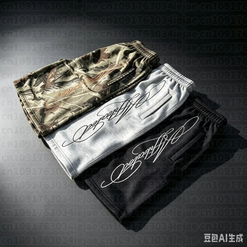 2026 Men's Kid Shorts Streetwear American Retro Hip Hop Graffiti Letter Baggy Sports Jogging Summer Casual Basketball Shorts