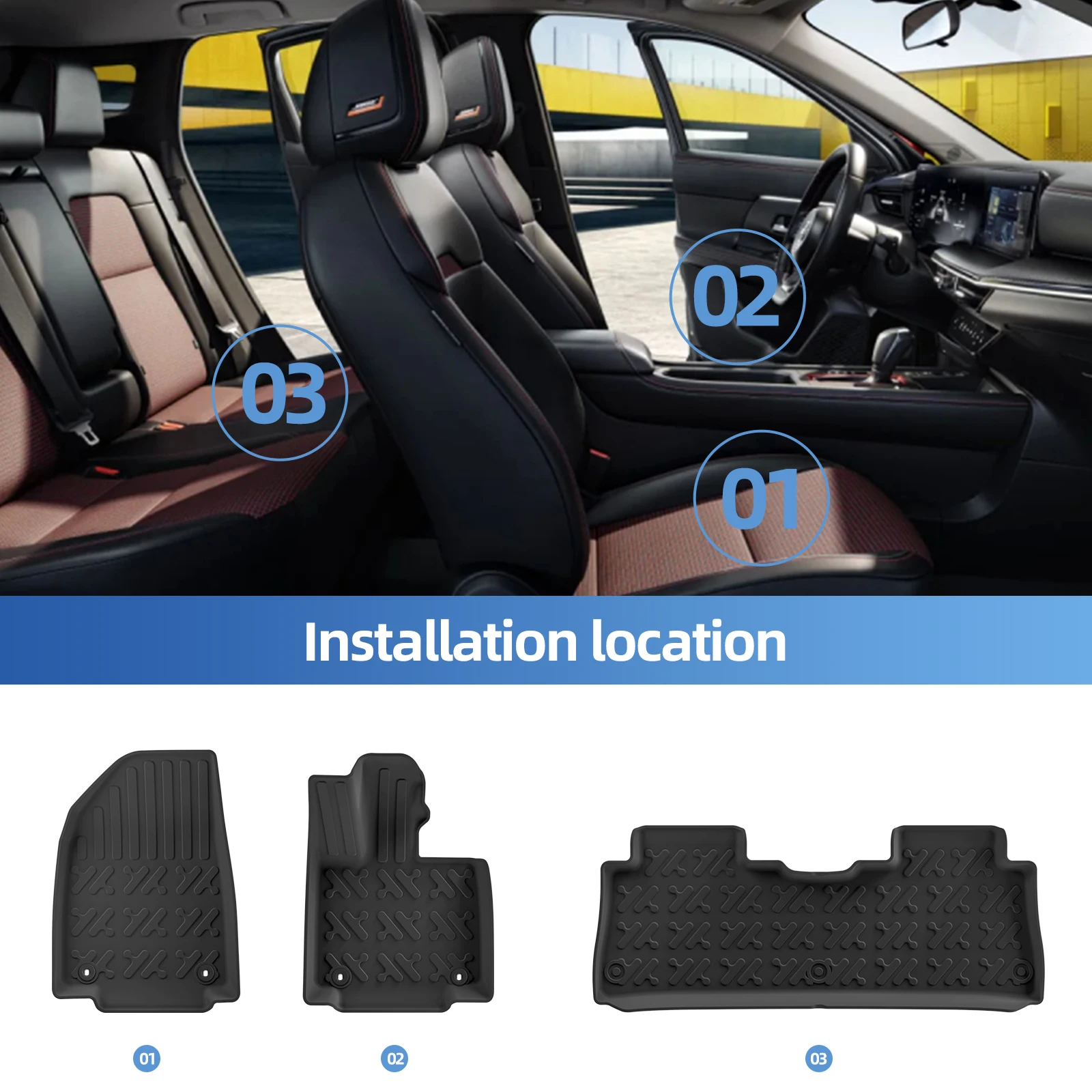 Right Drive for MG IM6 /IM LS6 2025-2027 Car Floor Mats Trunk Pad TPE Foot Pad All Weather Waterproof Accessories Black view 6