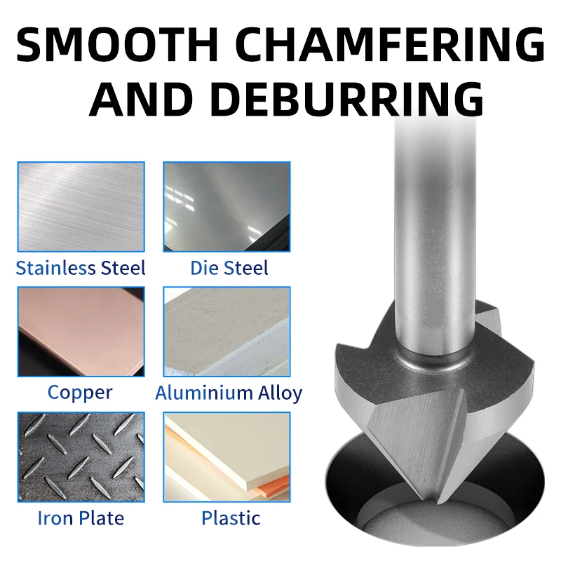 3 Flute HSS Countersink Drill 4.5-50mm Bit 90 Degree Chamfering Tools Cutter Wood Metal Hole Drilling Tool For Wood Steel