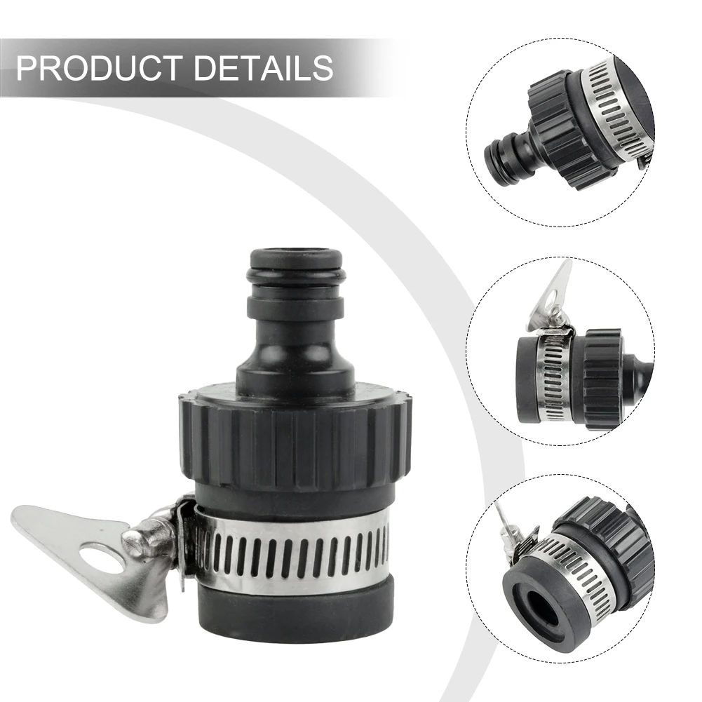 Rubinetto per attrezzi da giardino connettore rapido a prova di perdite rubinetto dell'acqua per rubinetti tra Clip in acciaio inossidabile per lavaggio auto da 18-24mm