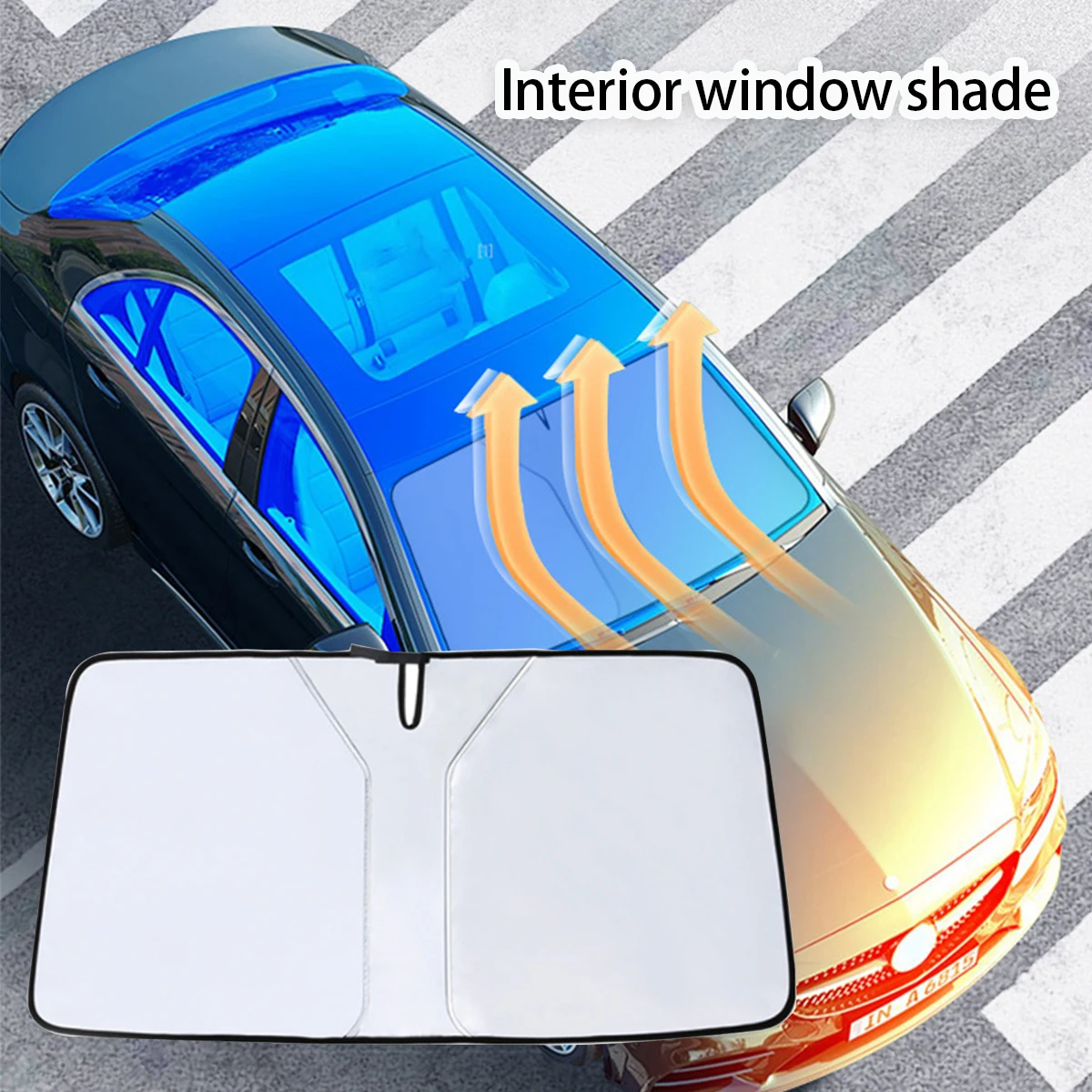 

Silver-coated sunshade Car sunshade front windshield Car curtain sunshade has a sunshade that reflects ultraviolet light