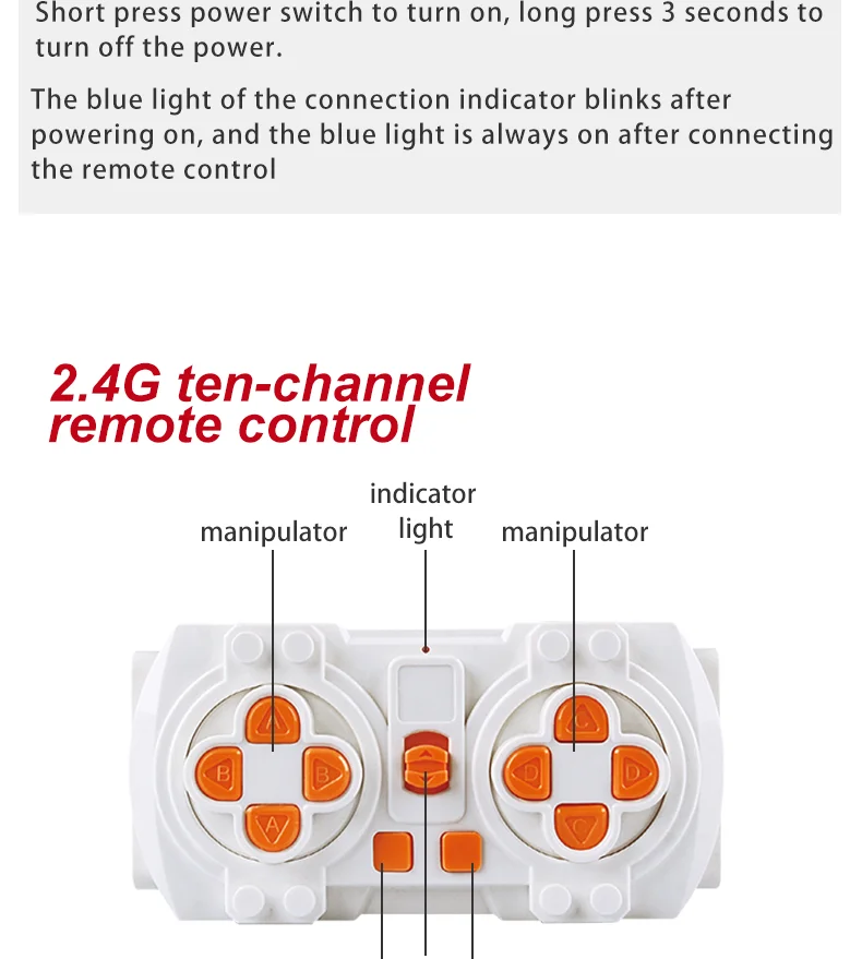 2,4G Fernbedienung Empfänger Komponente Programmierbare Sprayer Motor Teleskop Schubstange Musik Box Power Teile Baustein LED – Detail 6