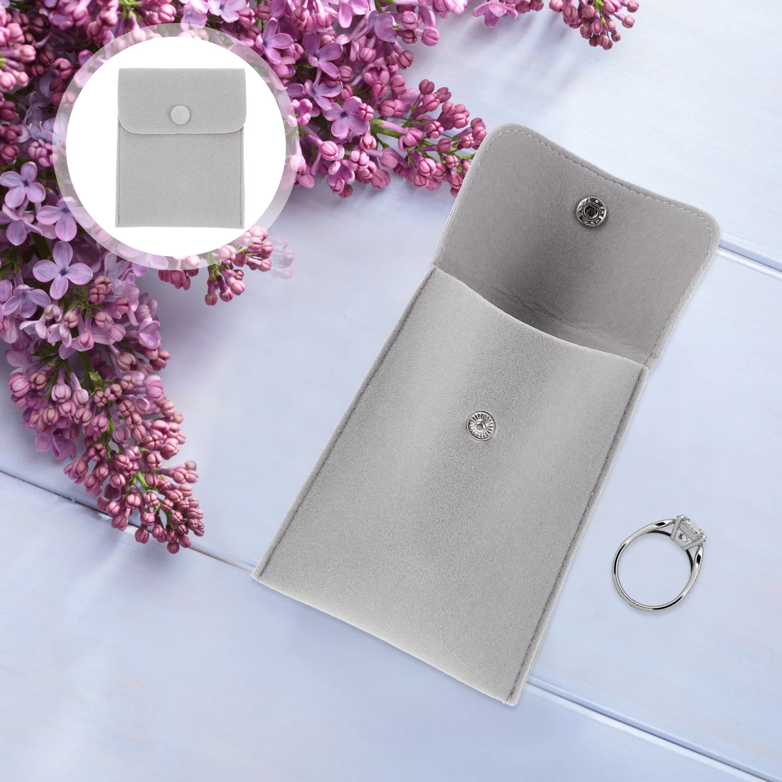 

2Pcs Jewelry Storage Pouch Bag with Snap Closure Elegant Gift Packing Bag for Weddings Parties Favors and Accessories